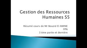 cours gestion des ressources humaines