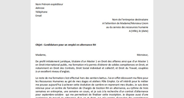 master ressources humaines alternance