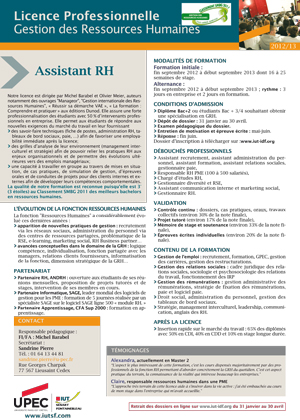 fiche métier assistant ressources humaines